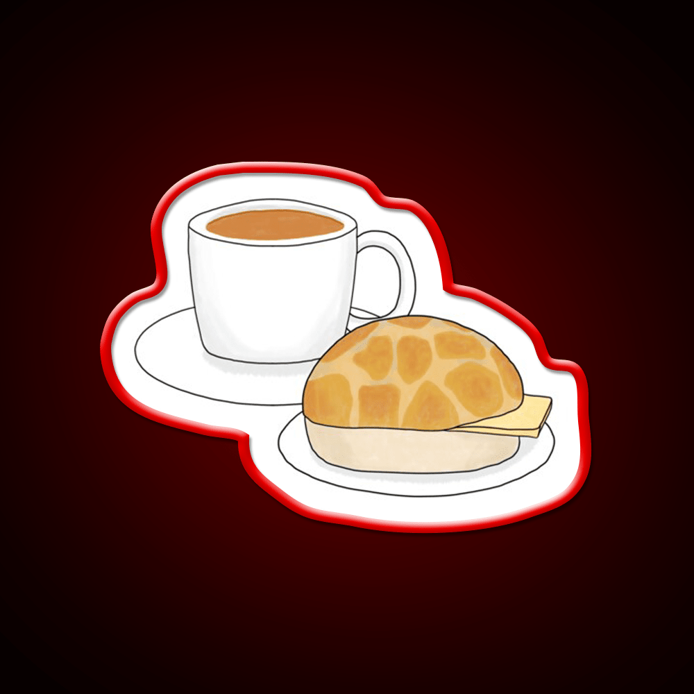 Pineapple Bun And Milk Tea Snack Food Led Neon Sign Rgb Color - Shineneon