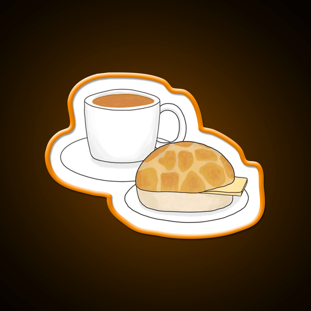 Pineapple Bun And Milk Tea Snack Food Led Neon Sign Rgb Color - Shineneon