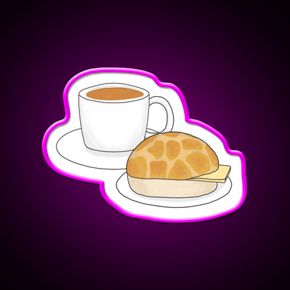 Pineapple Bun And Milk Tea Snack Food Led Neon Sign Rgb Color - Shineneon