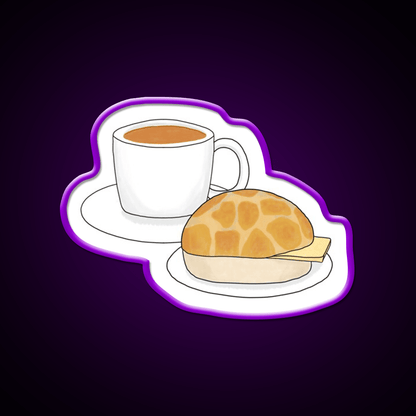 Pineapple Bun And Milk Tea Snack Food Led Neon Sign Rgb Color - Shineneon