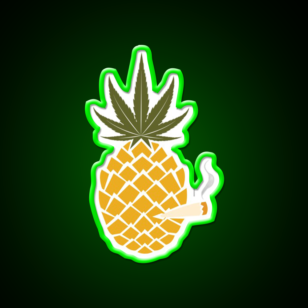 Pineapple Express Dopest Dope Hemp Inspired Green Leaf Led Neon Sign Rgb Color - LED neon sign view 8