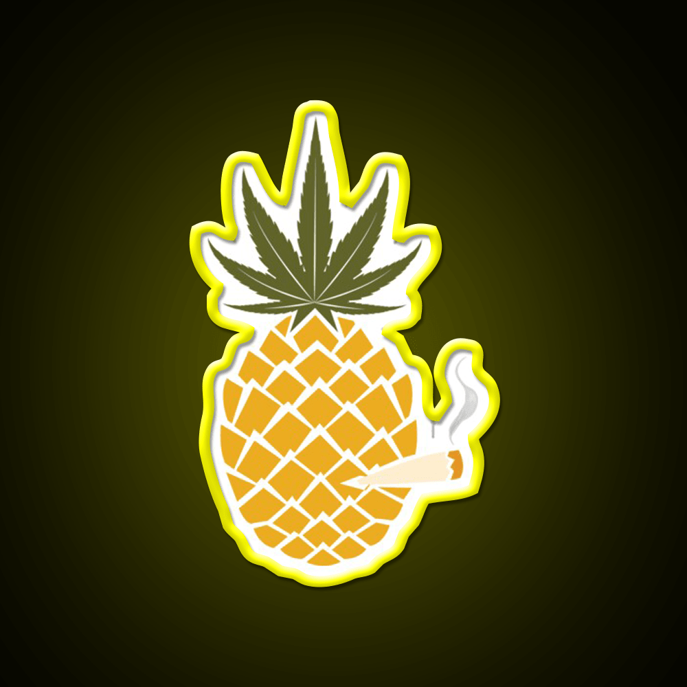 Pineapple Express Dopest Dope Hemp Inspired Green Leaf Led Neon Sign Rgb Color - Shineneon