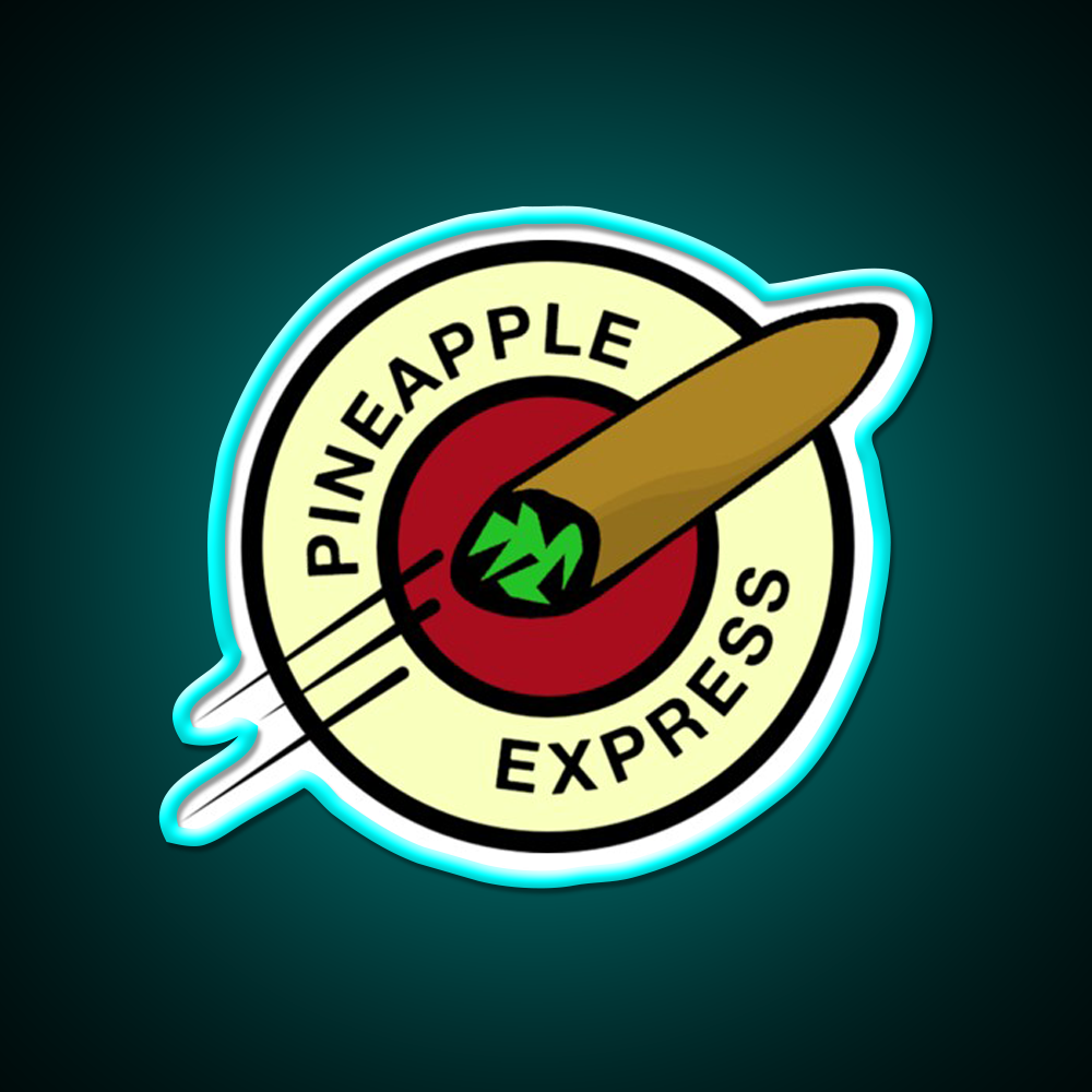 Pineapple Express Hemp Inspired Green Leaf Led Neon Sign Rgb Color - Size and dimension reference