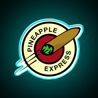 Pineapple Express Hemp Inspired Green Leaf Led Neon Sign Rgb Color - Size and dimension reference