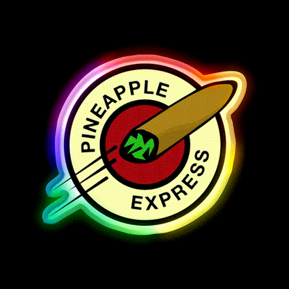 Pineapple Express Hemp Inspired Green Leaf Led Neon Sign Rgb Color - LED neon sign close-up detail