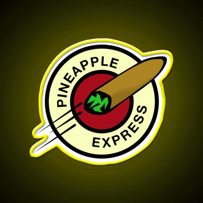 Pineapple Express Hemp Inspired Green Leaf Led Neon Sign Rgb Color - Custom LED neon sign front view