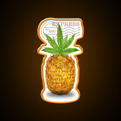 Pineapple Express Og Strain Art Hemp Inspired Green Leaf Led Neon Sign Rgb Color - LED neon sign view 6