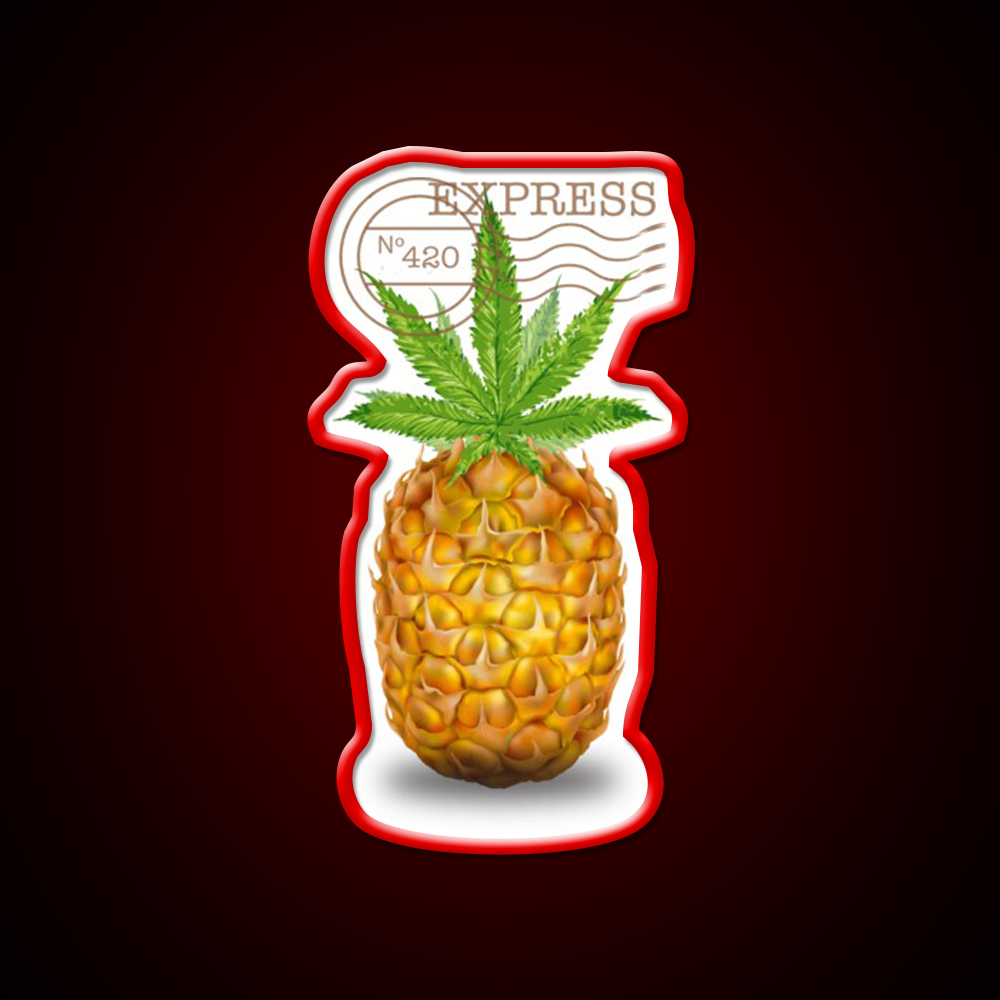 Pineapple Express Og Strain Art Hemp Inspired Green Leaf Led Neon Sign Rgb Color - LED neon sign view 10