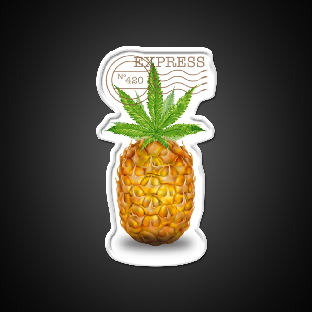 Pineapple Express Og Strain Art Hemp Inspired Green Leaf Led Neon Sign Rgb Color - LED neon sign view 11
