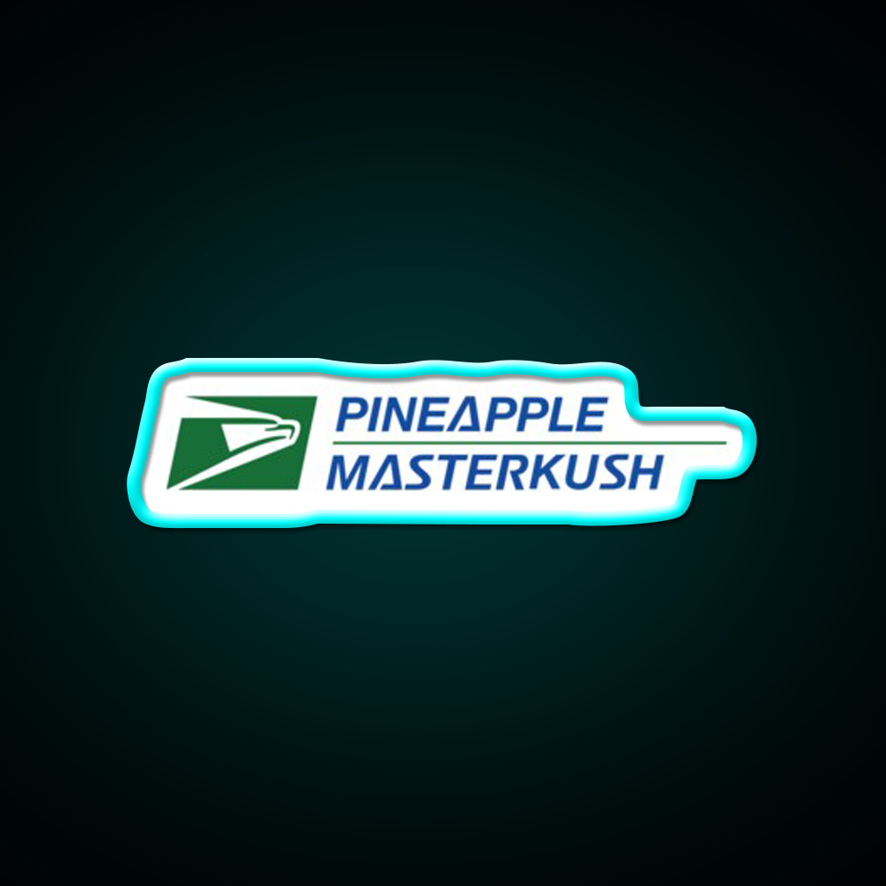 Pineapple Master Kush Hemp Inspired Green Leaf Led Neon Sign Rgb Color - Size and dimension reference