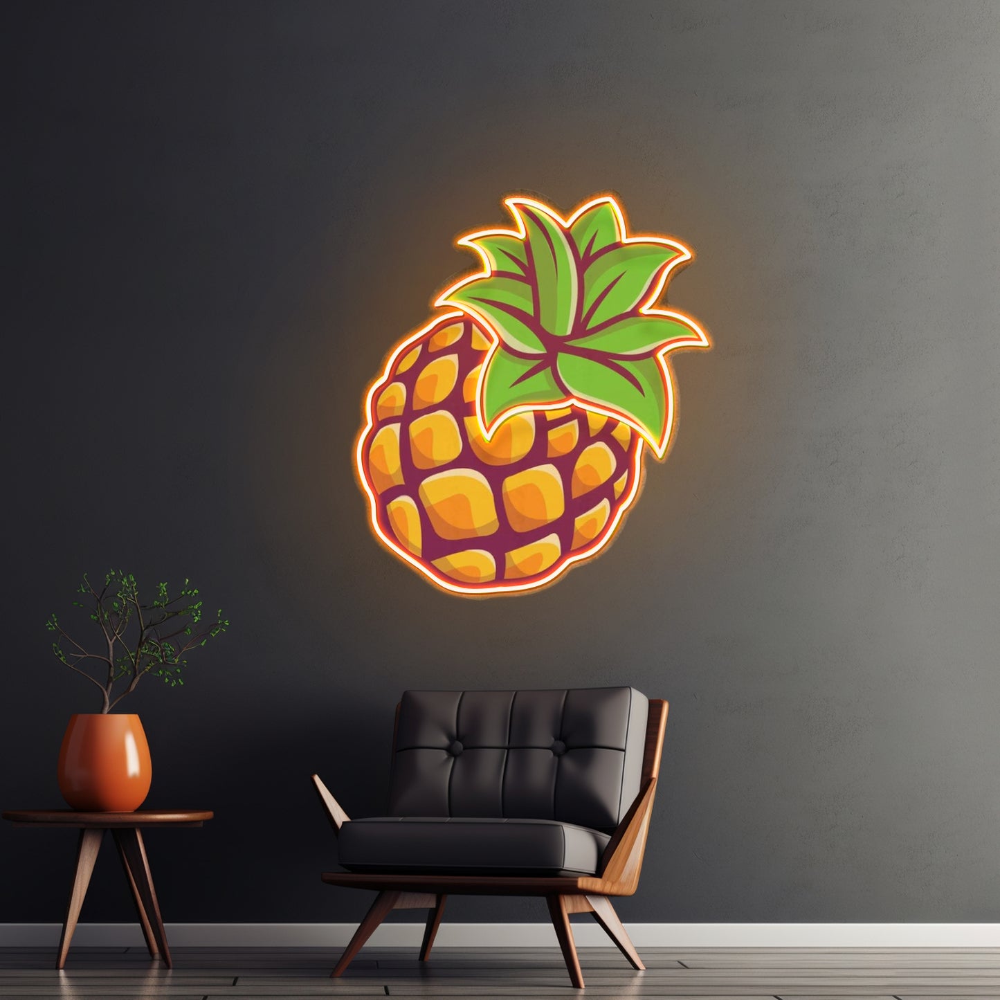 Pineapple Neon Acrylic Artwork