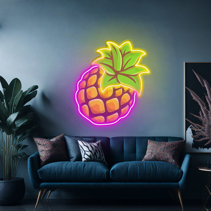 Pineapple Neon Acrylic Artwork