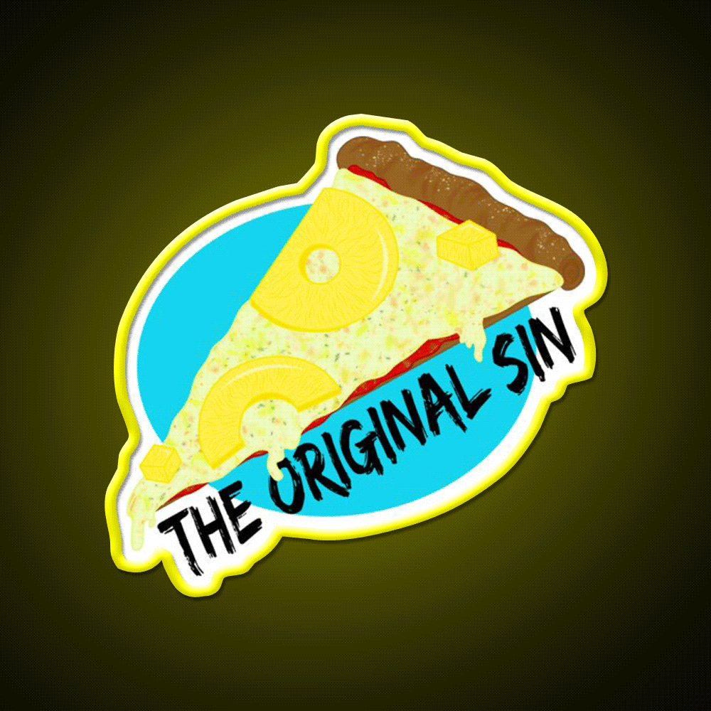 Pineapple Pizza Is A Sin Snack Food Led Neon Sign Rgb Color - Custom LED neon sign front view
