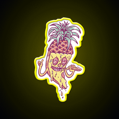 Pineapple Pizza Love Fast Food Led Neon Sign For Burger Place Rgb Color - Custom LED neon sign front view