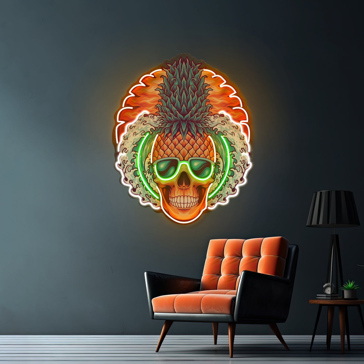 Pineapple Sea Skull Led Neon Sign Light Custom Led Signs