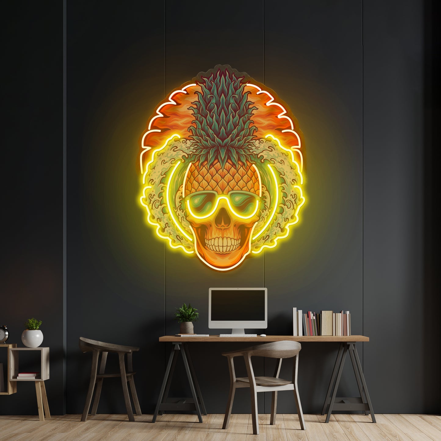 Pineapple Sea Skull Led Neon Sign Light Custom Led Signs