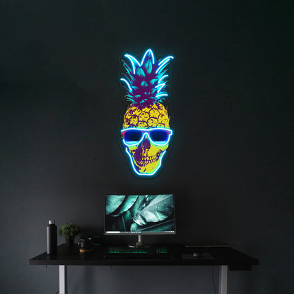 Pineapple Skull Artwork Led Neon Signs Custom