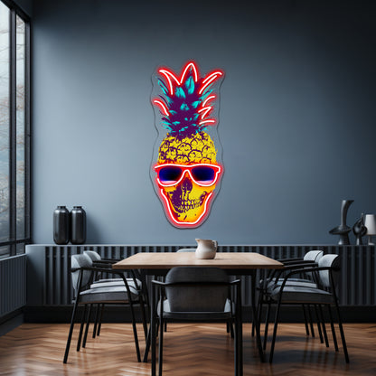 Pineapple Skull Artwork Led Neon Signs Custom