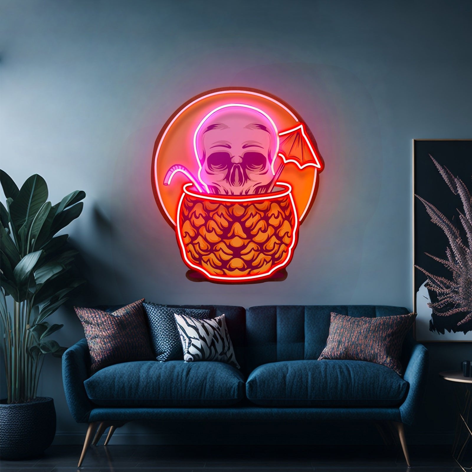 Pineapple Skull Led Neon Sign Light Custom Led Signs - Shineneon
