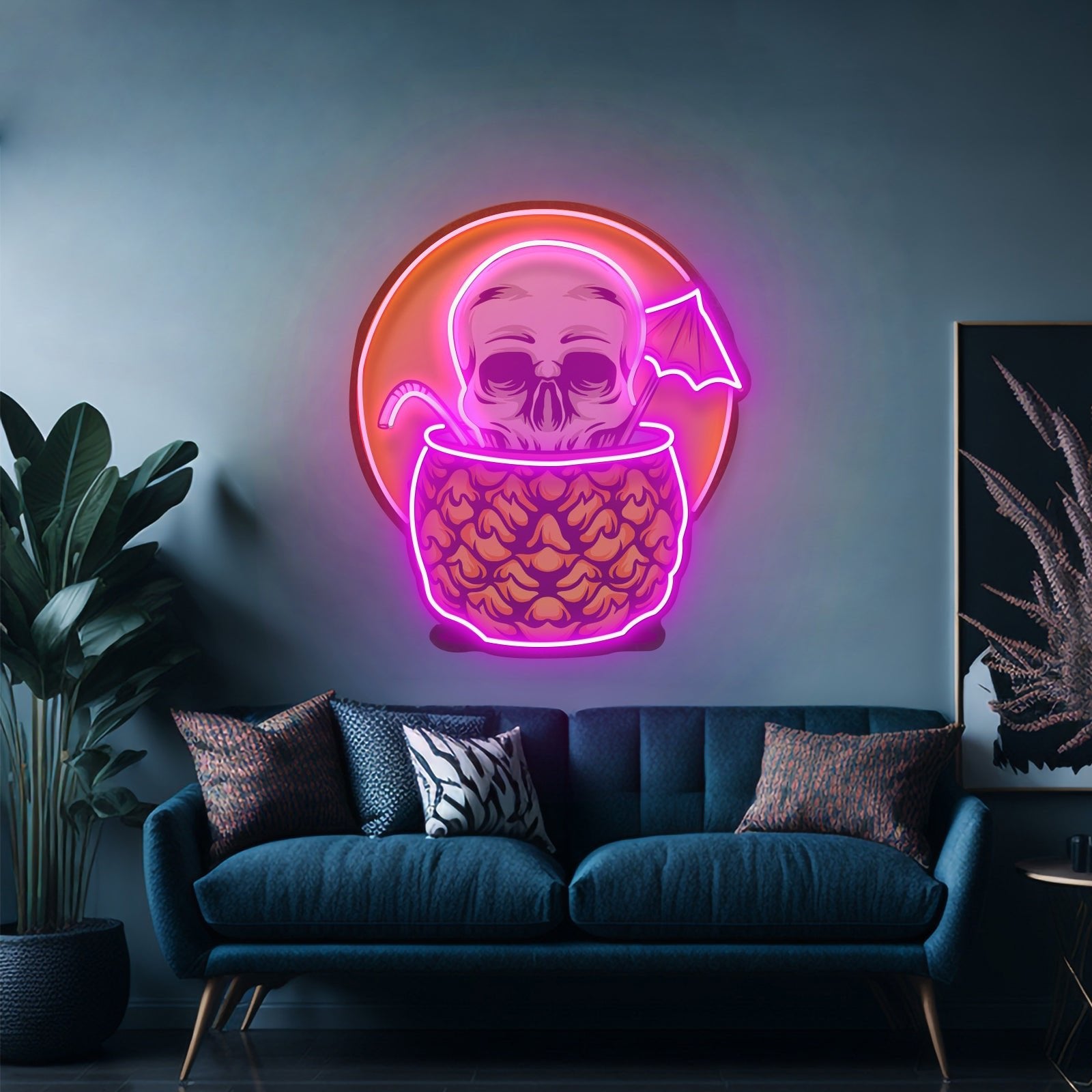 Pineapple Skull Led Neon Sign Light Custom Led Signs - Shineneon