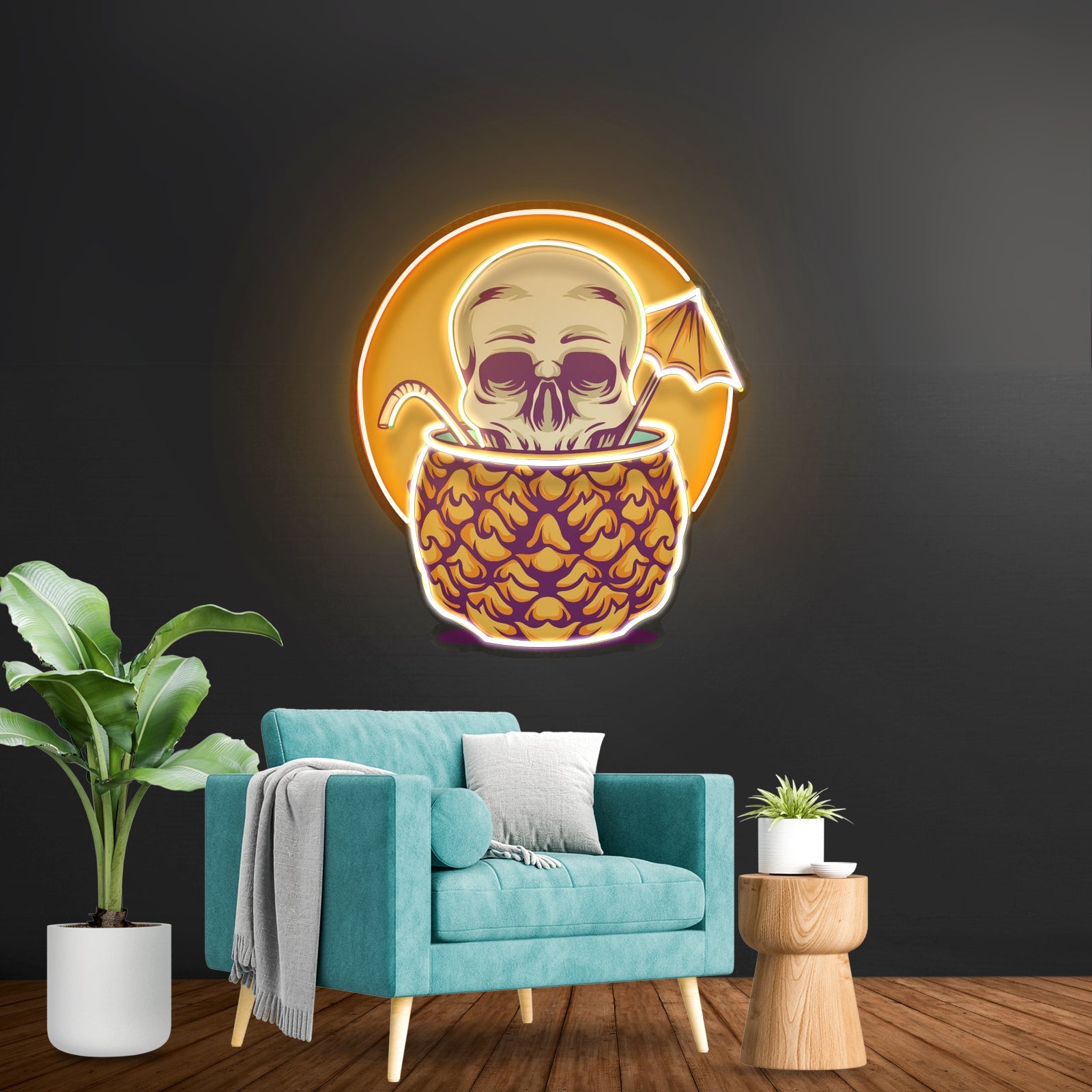 Pineapple Skull Led Neon Sign Light Custom Led Signs - Shineneon
