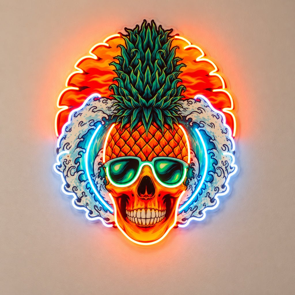 Pineapple Skull Sunglasses LED Neon Sign - Shineneon