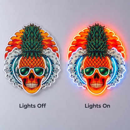 Pineapple Skull Sunglasses LED Neon Sign - Shineneon