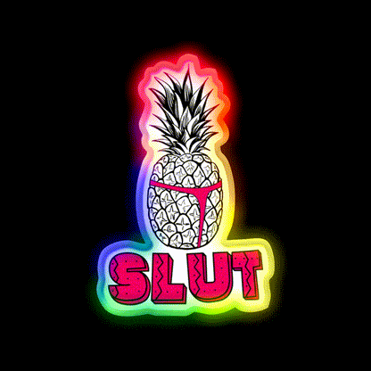Pineapple Slut Party Drink Tequila Led Neon Sign Rgb Color - LED neon sign close-up detail