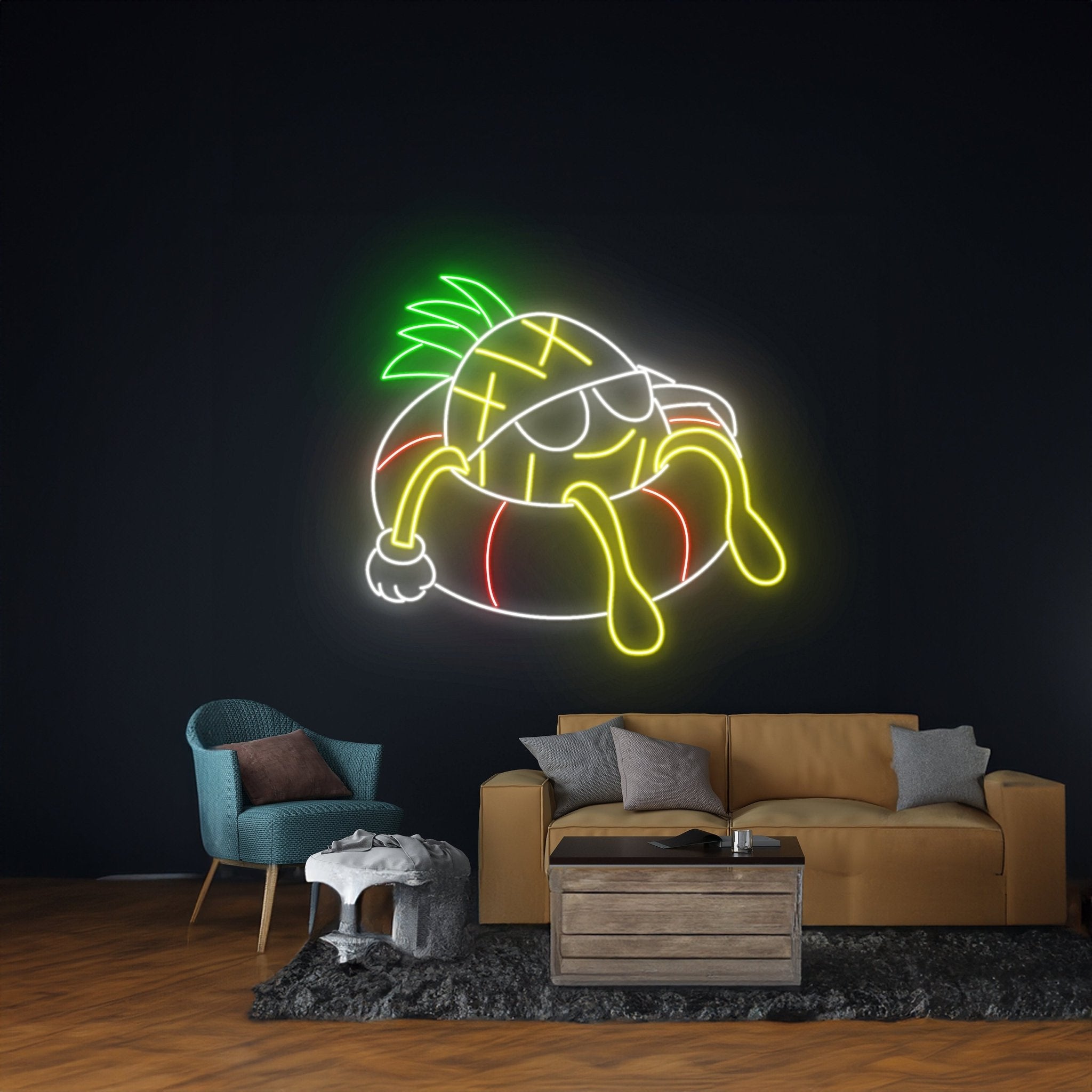 Pineapple Swimming Float Neon Sign - Shineneon
