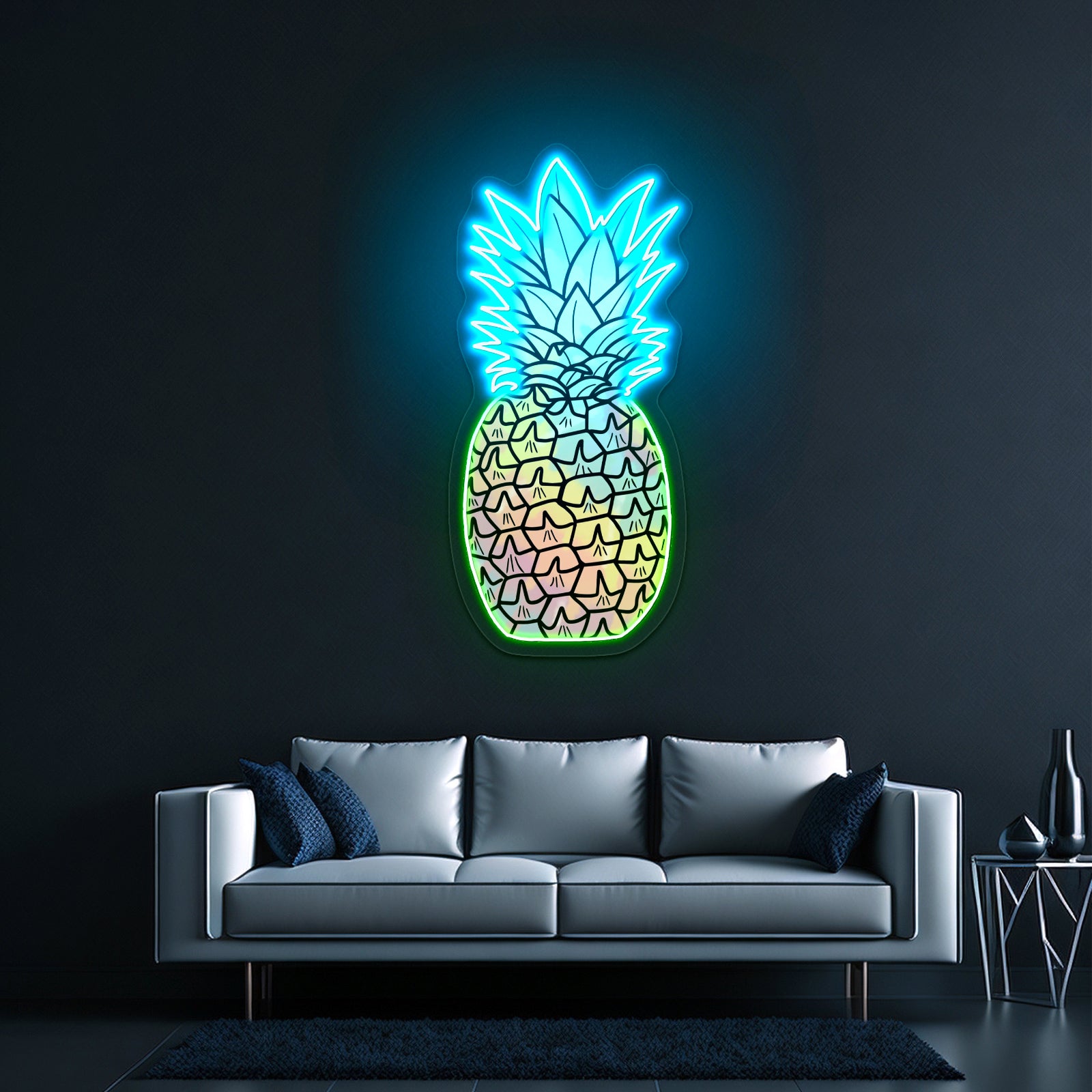 Pineapple Tie Dye Aesthetic Artwork Neon Sign Artwork For Sale