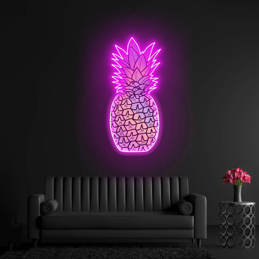 Pineapple Tie Dye Aesthetic Artwork Neon Sign Artwork For Sale