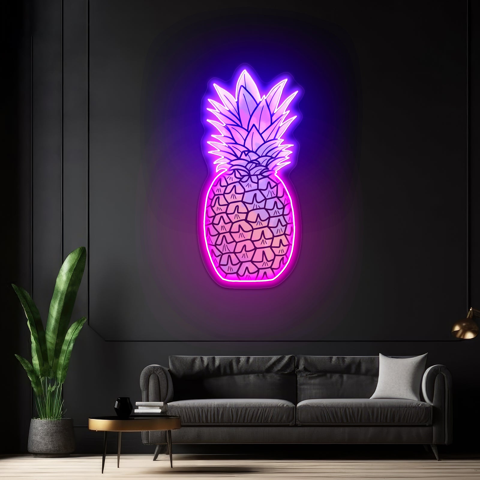 Pineapple Tie Dye Aesthetic Artwork Neon Sign Artwork For Sale