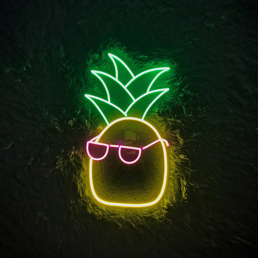 Pineapple With Glasses Neon Sign