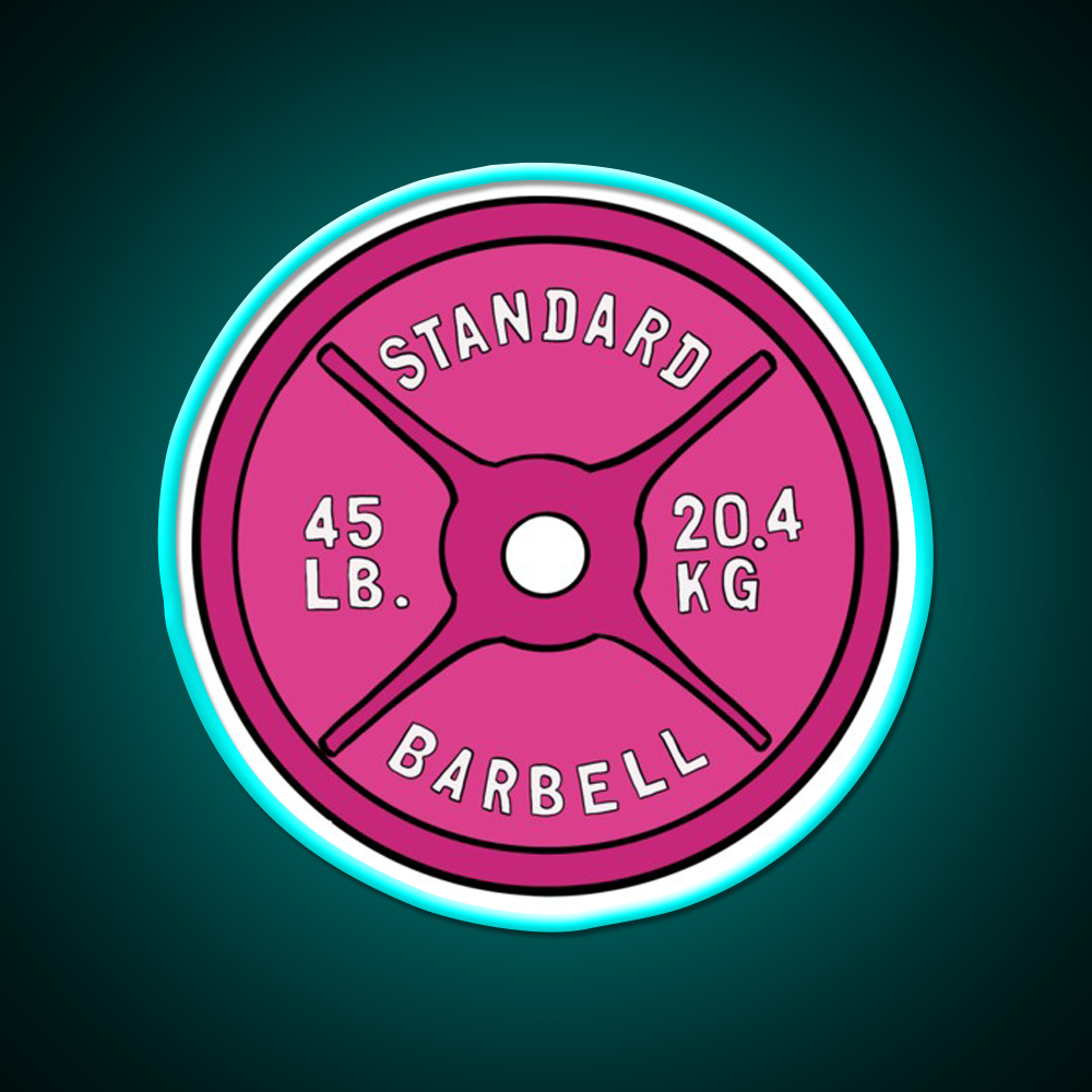 Pink 45 Lb Plate Gym Fitness Led Neon Sign Rgb Color