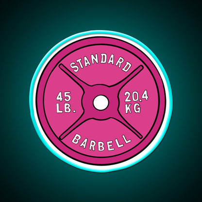 Pink 45 Lb Plate Gym Fitness Led Neon Sign Rgb Color