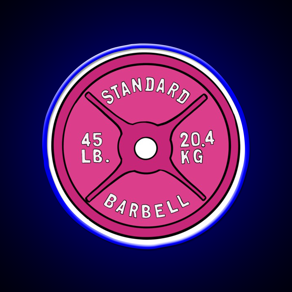 Pink 45 Lb Plate Gym Fitness Led Neon Sign Rgb Color
