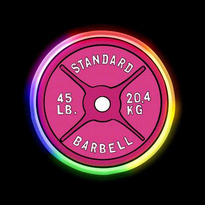 Pink 45 Lb Plate Gym Fitness Led Neon Sign Rgb Color