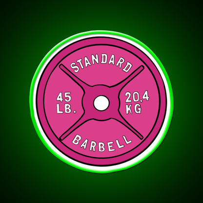 Pink 45 Lb Plate Gym Fitness Led Neon Sign Rgb Color