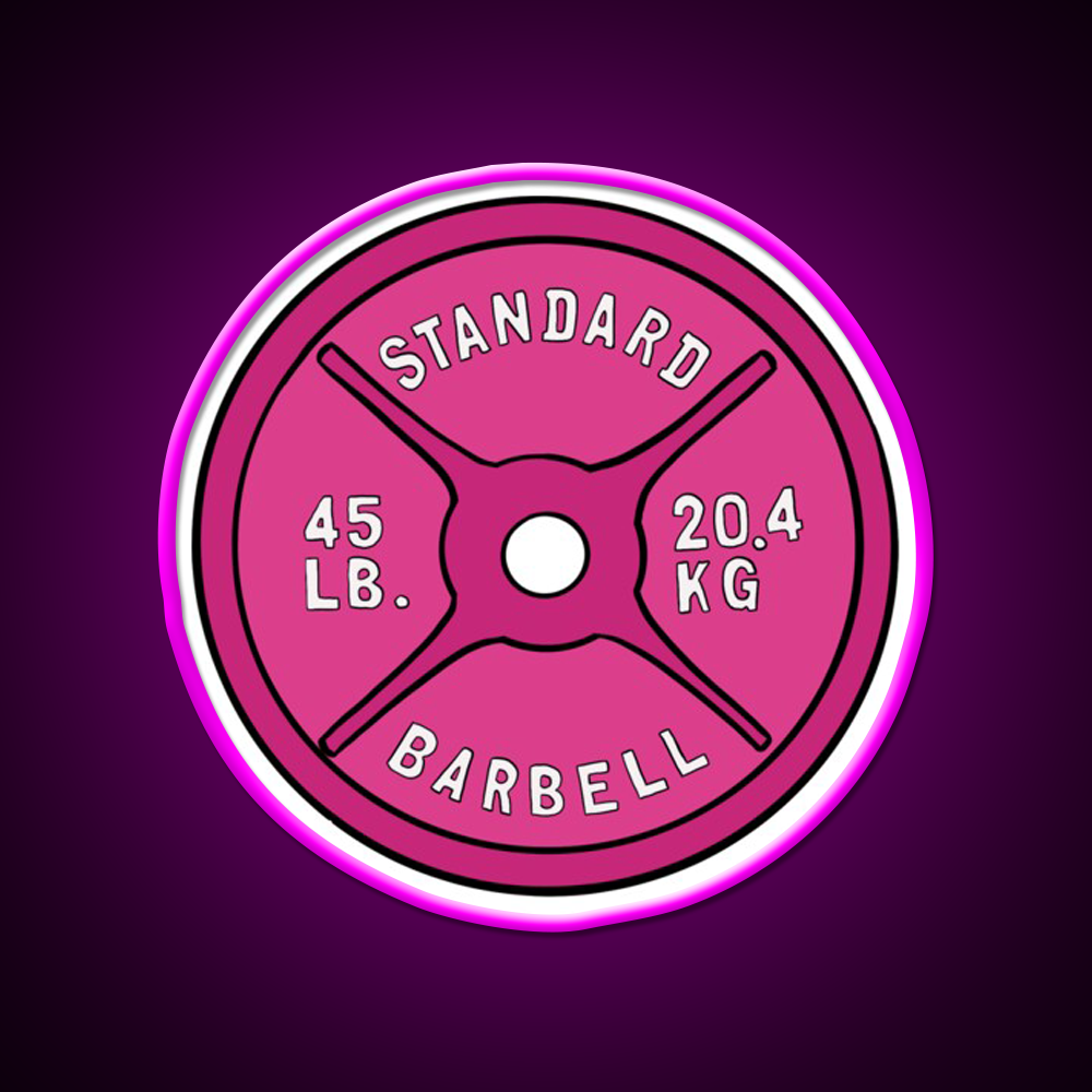 Pink 45 Lb Plate Gym Fitness Led Neon Sign Rgb Color