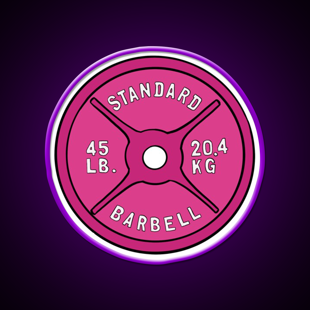 Pink 45 Lb Plate Gym Fitness Led Neon Sign Rgb Color