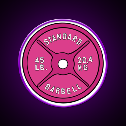 Pink 45 Lb Plate Gym Fitness Led Neon Sign Rgb Color