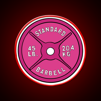 Pink 45 Lb Plate Gym Fitness Led Neon Sign Rgb Color