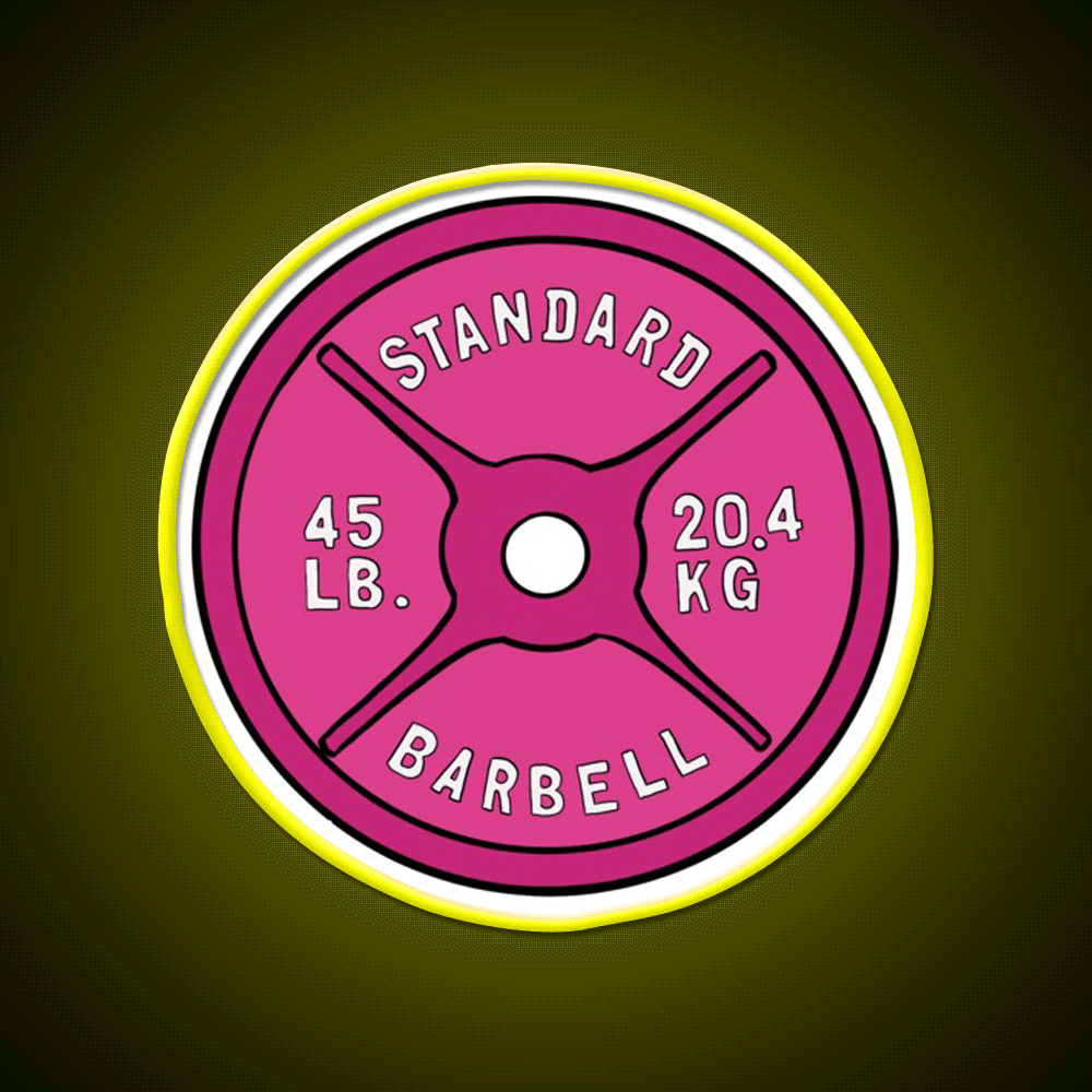 Pink 45 Lb Plate Gym Fitness Led Neon Sign Rgb Color