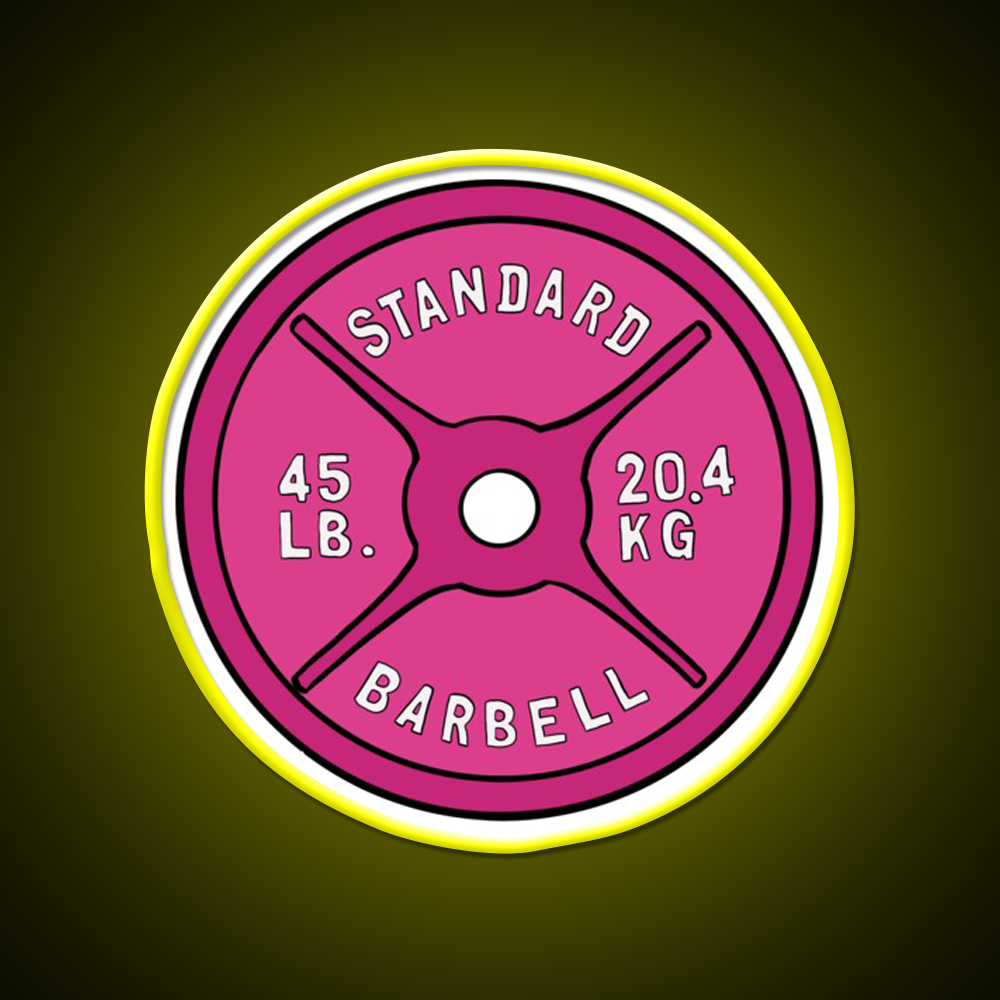 Pink 45 Lb Plate Gym Fitness Led Neon Sign Rgb Color