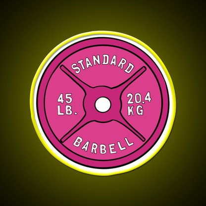 Pink 45 Lb Plate Gym Fitness Led Neon Sign Rgb Color