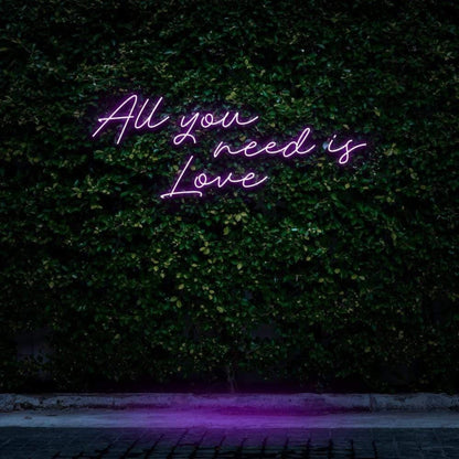 Pink All You Need Is Love Led Neon Sign For Romantic Bedroom Wedding Decor | Shineneon