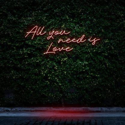 Pink All You Need Is Love Led Neon Sign For Romantic Bedroom Wedding Decor | Shineneon