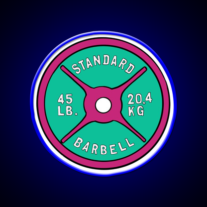 Pink And Green 45 Lbs Plate Gym Fitness Led Neon Sign Rgb Color