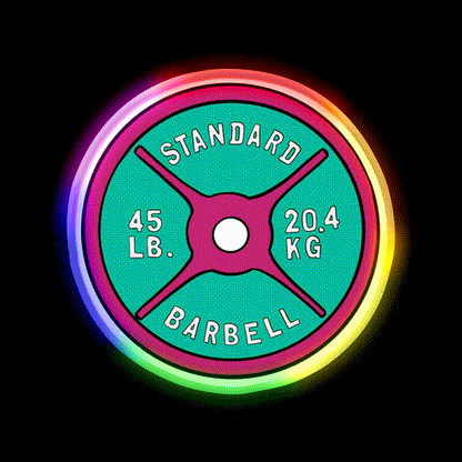 Pink And Green 45 Lbs Plate Gym Fitness Led Neon Sign Rgb Color