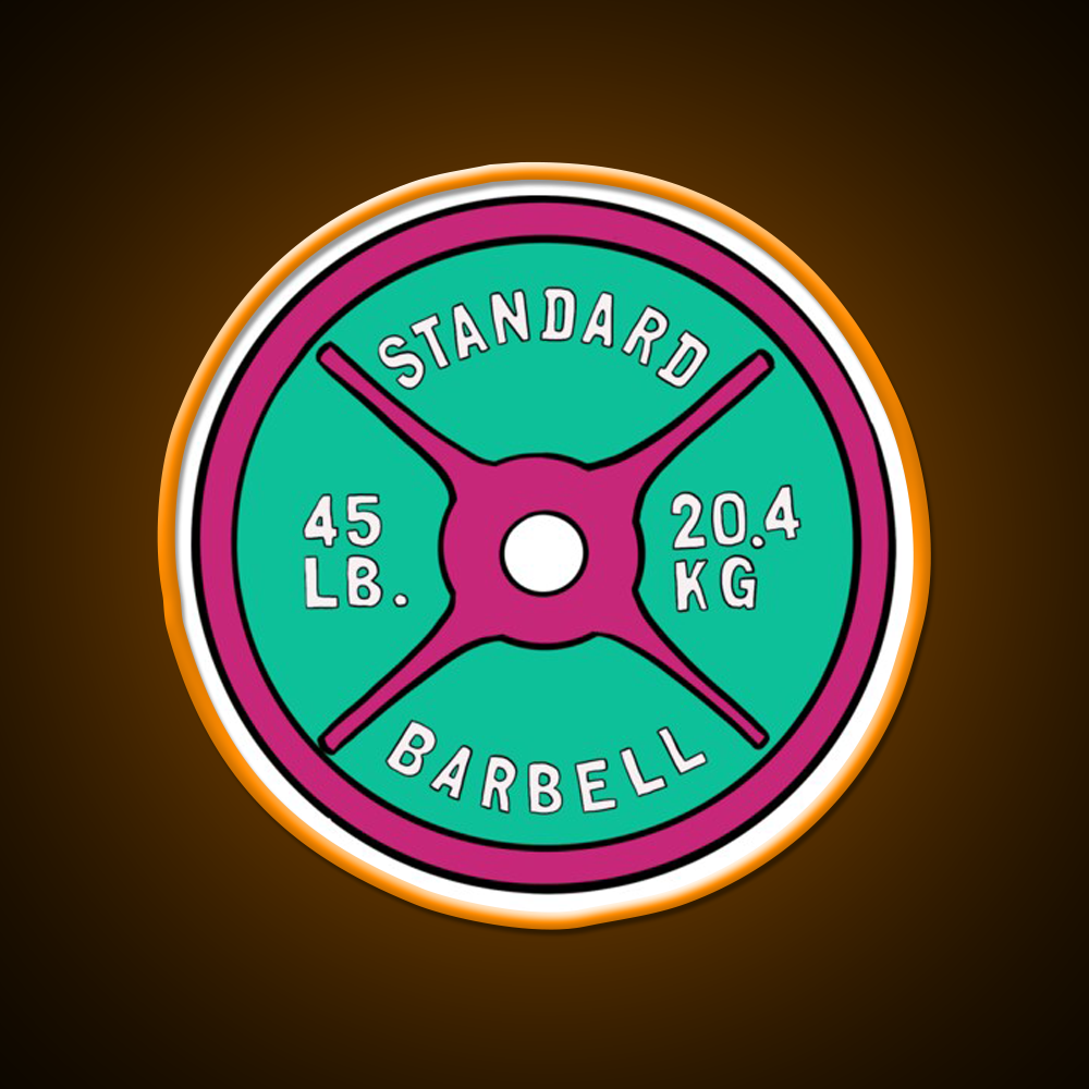 Pink And Green 45 Lbs Plate Gym Fitness Led Neon Sign Rgb Color